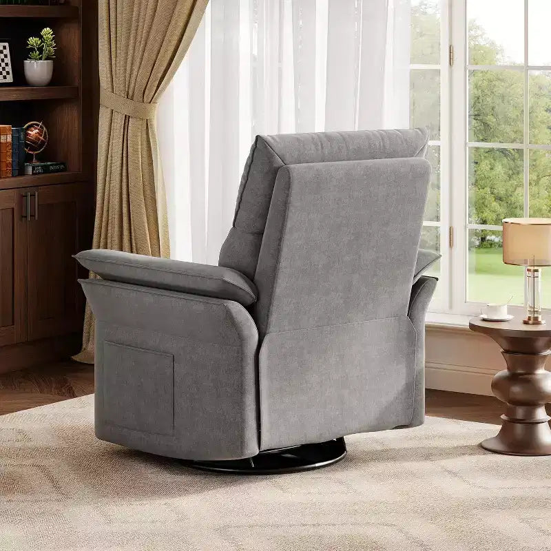 Poltrona reclinabile elettrica con porta USB – Dondolo girevole a 270°, seduta ampia, tessuto ciniglia