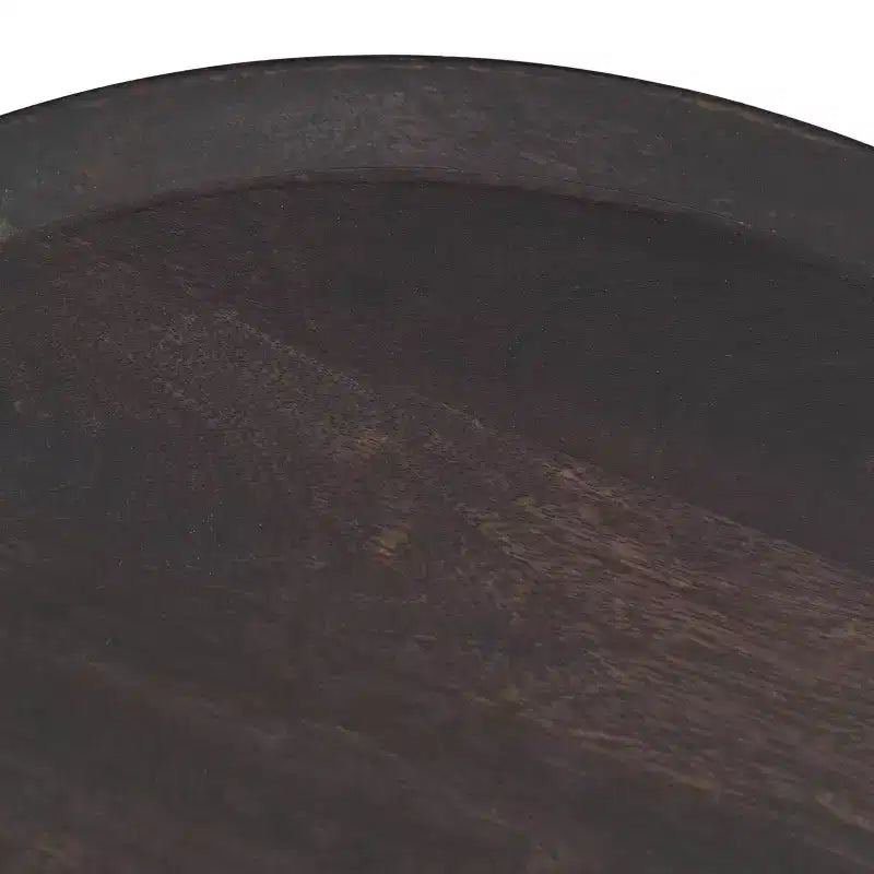 Tavolino Bohemien in Legno di Mango dal Design Sinuoso con Bordo Rialzato – Tonalità della Terra