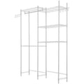 VIYET 5-Tier Over Washer Dryer Storage Shelf, Adjustable with Hanger Rod & Hooks, White Laundry Space Saver