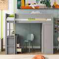 GDFStudio Phillips Loft Bed with Wardrobes and 2-Drawer Desk with Cabinet