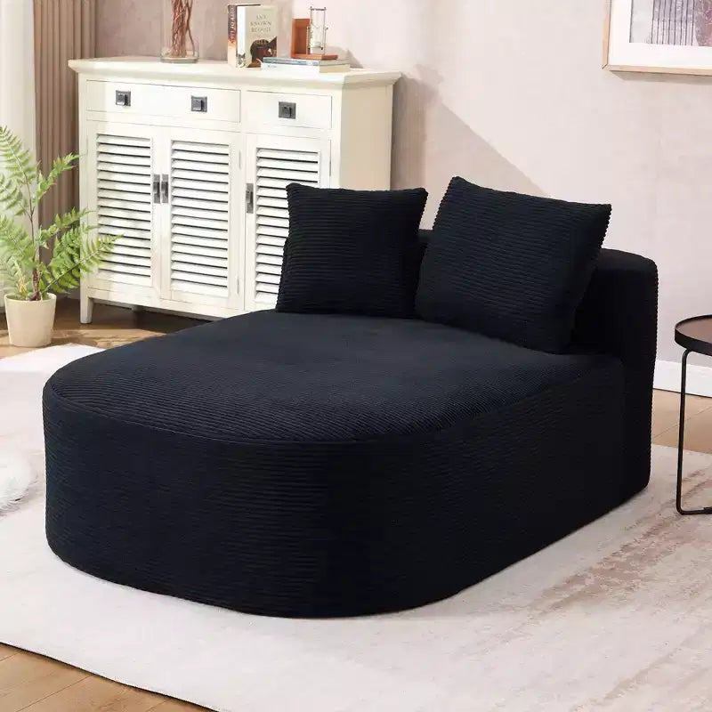Divano letto con chaise longue gigante senza struttura, rivestimento in velluto a coste – Soggiorno e appartamento