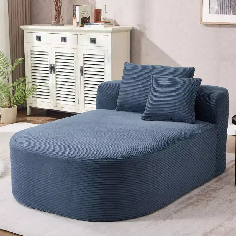Divano letto con chaise longue gigante senza struttura, rivestimento in velluto a coste – Soggiorno e appartamento