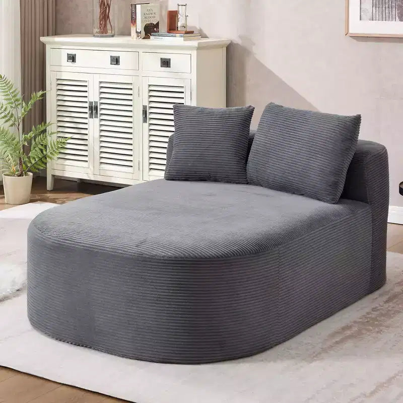 Divano letto con chaise longue gigante senza struttura, rivestimento in velluto a coste – Soggiorno e appartamento