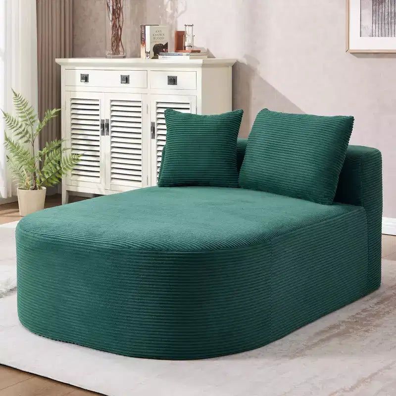 Divano letto con chaise longue gigante senza struttura, rivestimento in velluto a coste – Soggiorno e appartamento