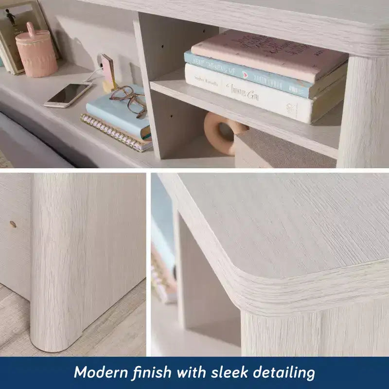 Testata Libreria in Legno con Vano Contenitore – Misura Full & Queen, Design Moderno