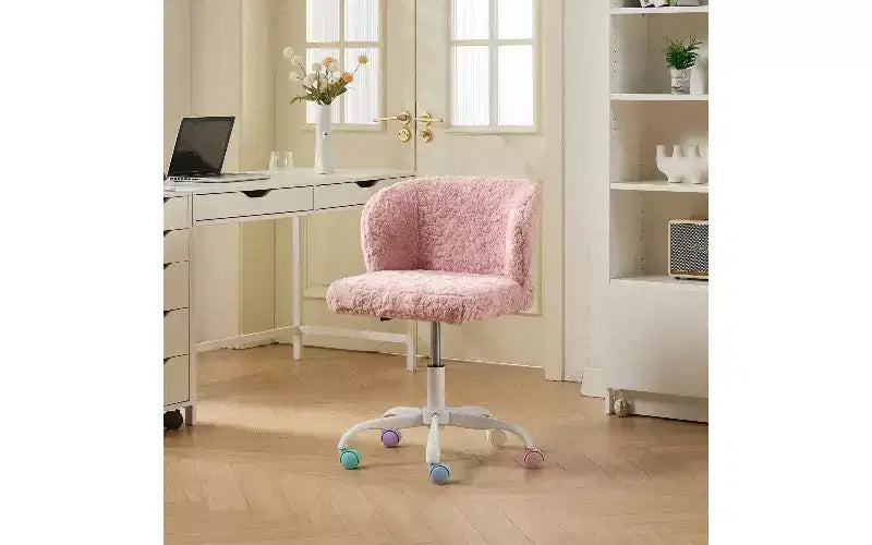 Sedia da ufficio girevole con seduta ampia, rivestimento in lana d'alpaca sintetica, schienale avvolgente, altezza regolabile – Seduta 57 cm L x 54,6 cm P