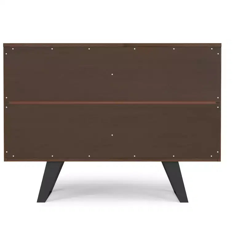 Credenza Buffet in Legno Massello di Acacia da 104 cm, 2 Ante, 4 Ripiani Regolabili – 76 cm H x 103 cm L x 43 cm P, Marrone Carbone Invecchiato
