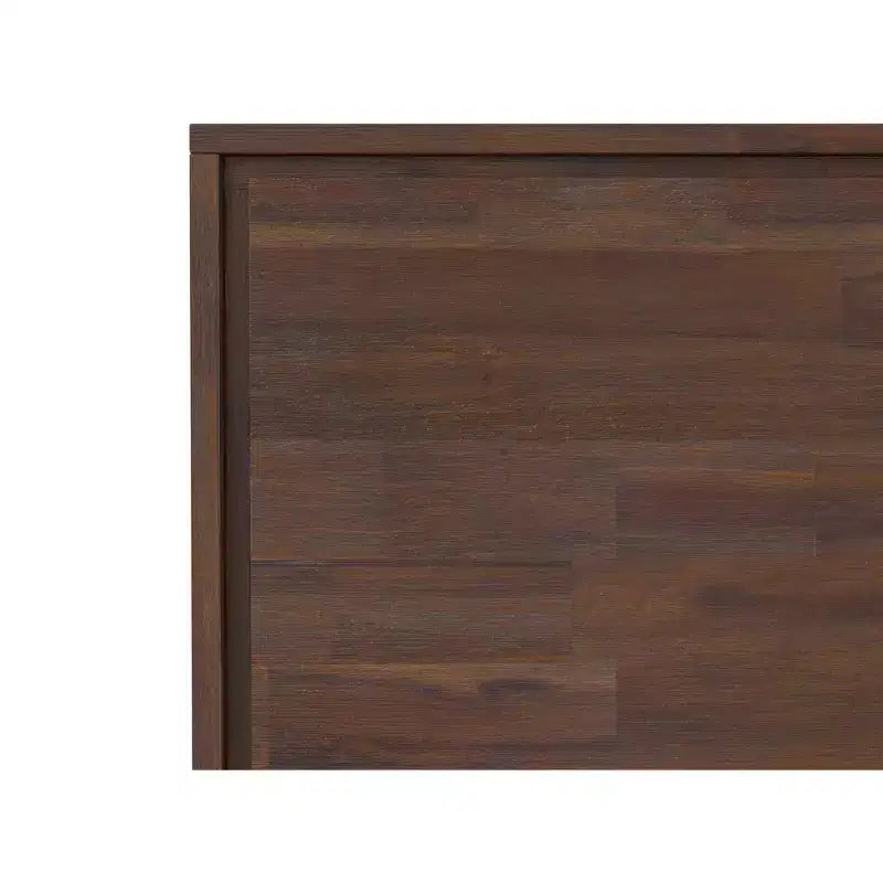 Credenza Buffet in Legno Massello di Acacia da 104 cm, 2 Ante, 4 Ripiani Regolabili – 76 cm H x 103 cm L x 43 cm P, Marrone Carbone Invecchiato