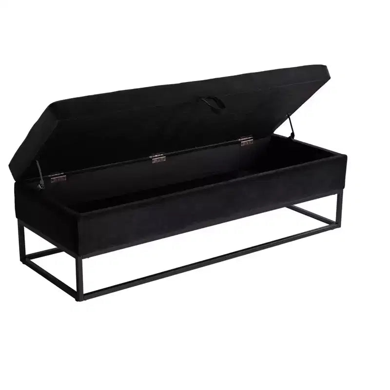 Panca contenitore rivestita da 148,8 cm con base in metallo e capitonné – Ingresso, soggiorno e camera da letto