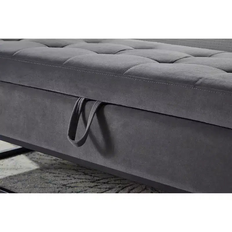 Panca contenitore rivestita da 148,8 cm con base in metallo e capitonné – Ingresso, soggiorno e camera da letto