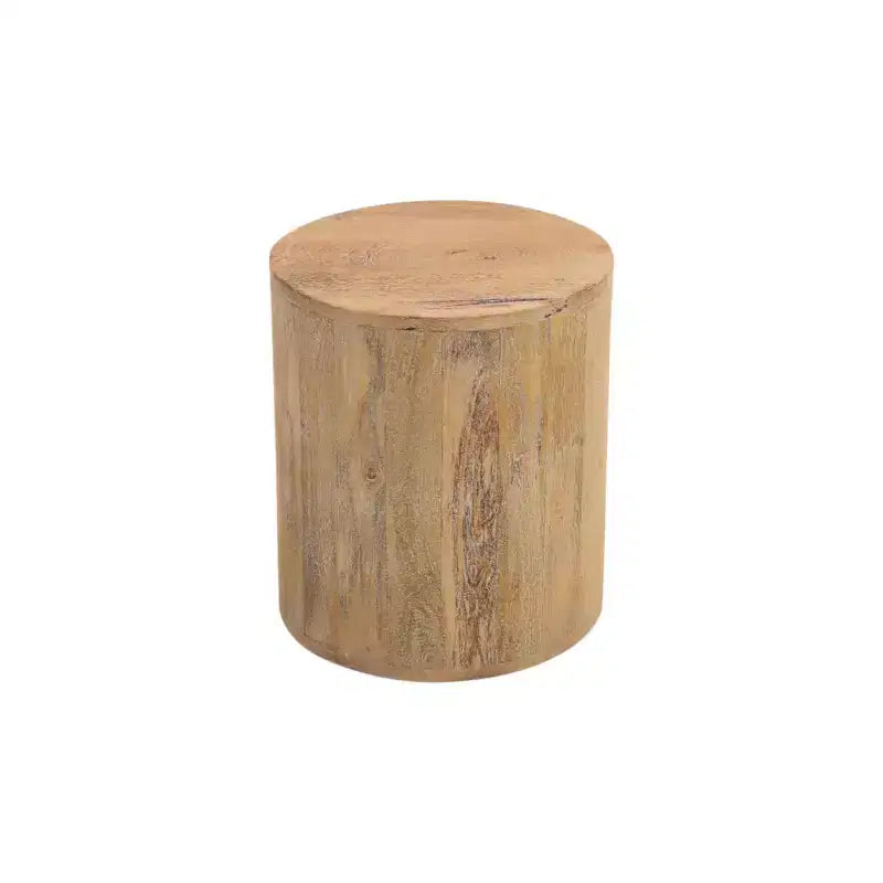 Tavolino da salotto rotondo da 60 cm in legno massello con base a gambe incrociate – Finitura marrone