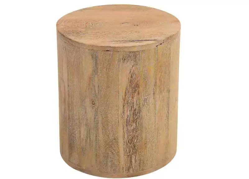 Tavolino da salotto rotondo da 60 cm in legno massello con base a gambe incrociate – Finitura marrone