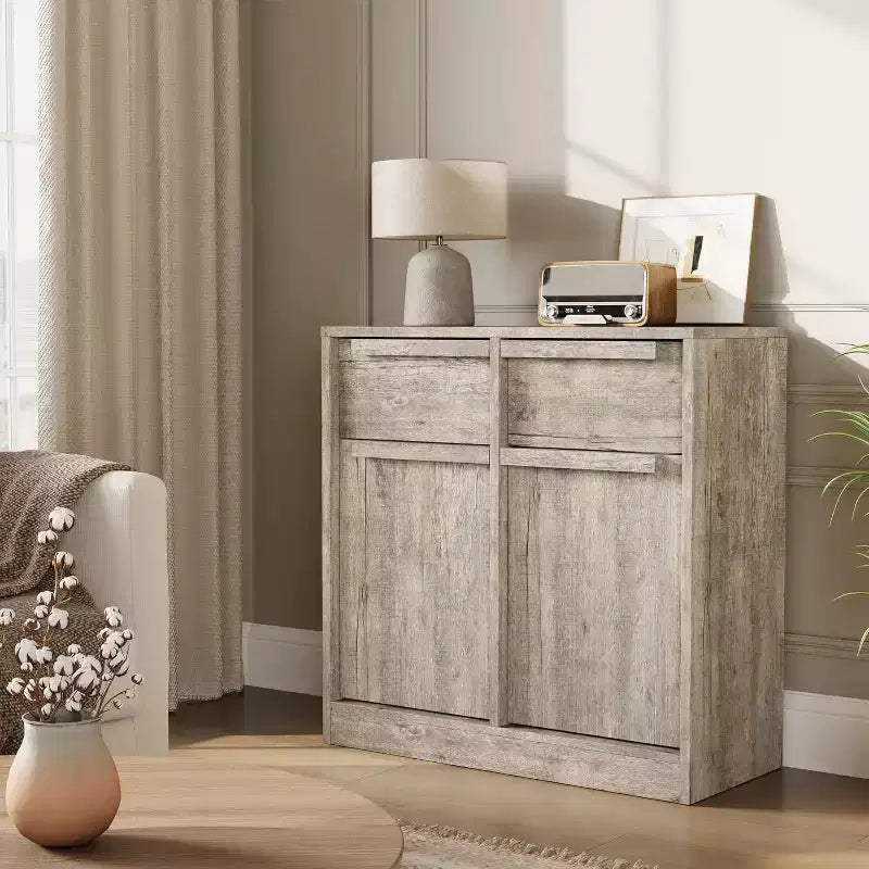 Ampio Armadio Contenitore con Pannelli Effetto Legno, a Terra – Per Cucina, Sala da Pranzo e Soggiorno