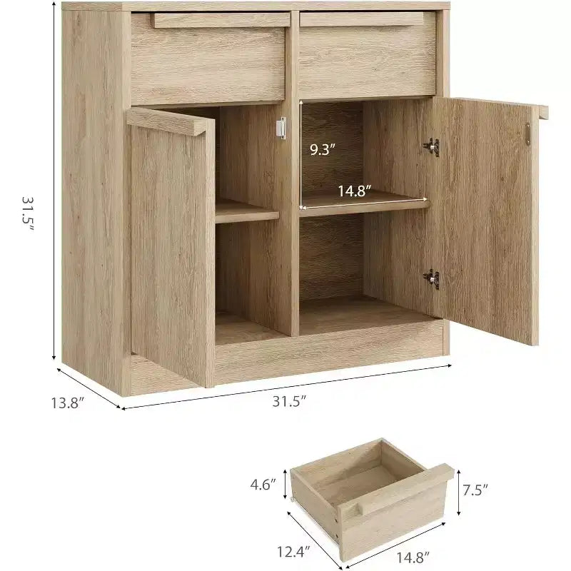 Ampio Armadio Contenitore con Pannelli Effetto Legno, a Terra – Per Cucina, Sala da Pranzo e Soggiorno