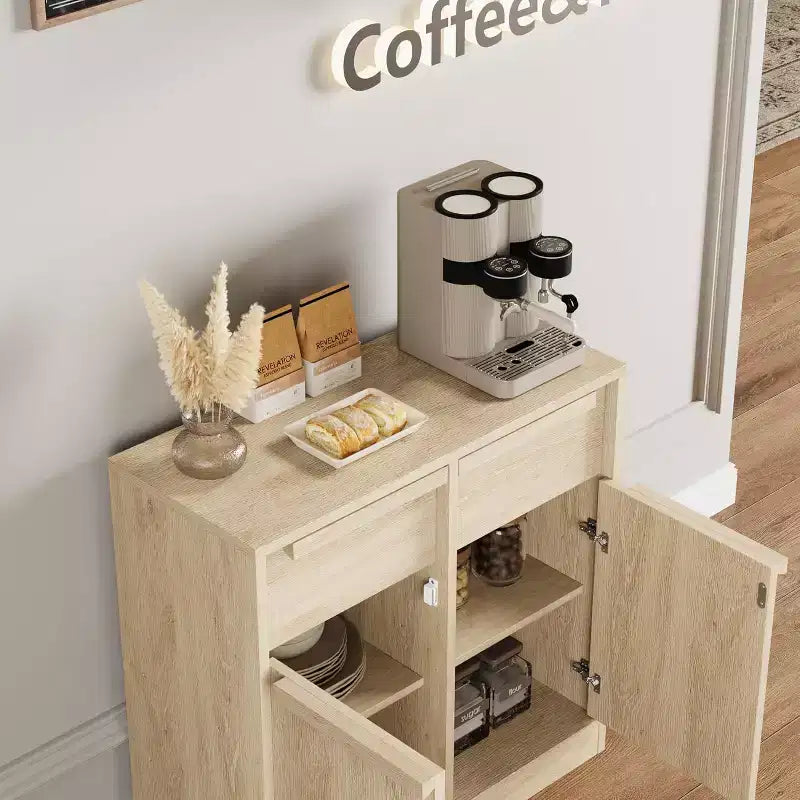 Ampio Armadio Contenitore con Pannelli Effetto Legno, a Terra – Per Cucina, Sala da Pranzo e Soggiorno