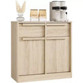 Large Storage Cabinet with Wood Grain Panels, Multi-Functional Storage for Kitchen, Dining Room, and Living Room
