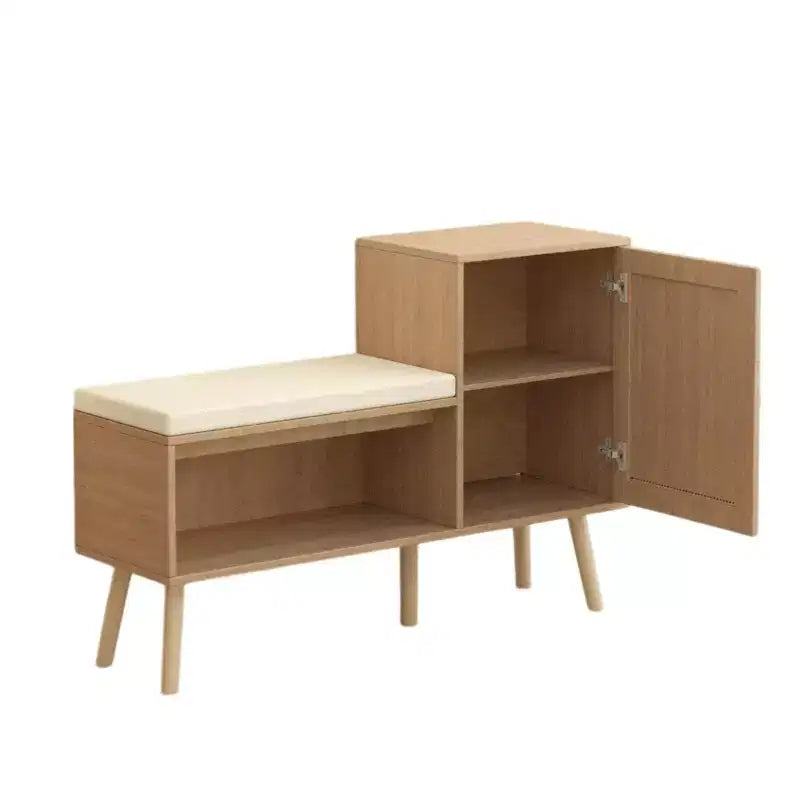 Panca portascarpe 2 in 1 con 2 ripiani regolabili e cuscino di seduta rimovibile – Organizzatore moderno per l'ingresso