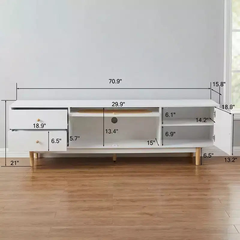 Mobile Porta TV da 178 cm con Cassetti, Adatto per TV fino a 80 Pollici – Design Minimalista per Soggiorno e Camera da Letto