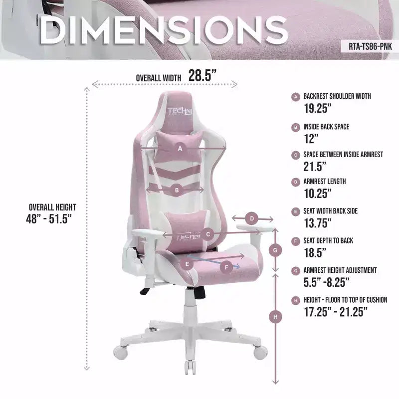 Sedia da gaming girevole, portata 136 kg, altezza regolabile, cuscini lombare e poggiatesta, ruote scorrevoli – Diversi colori