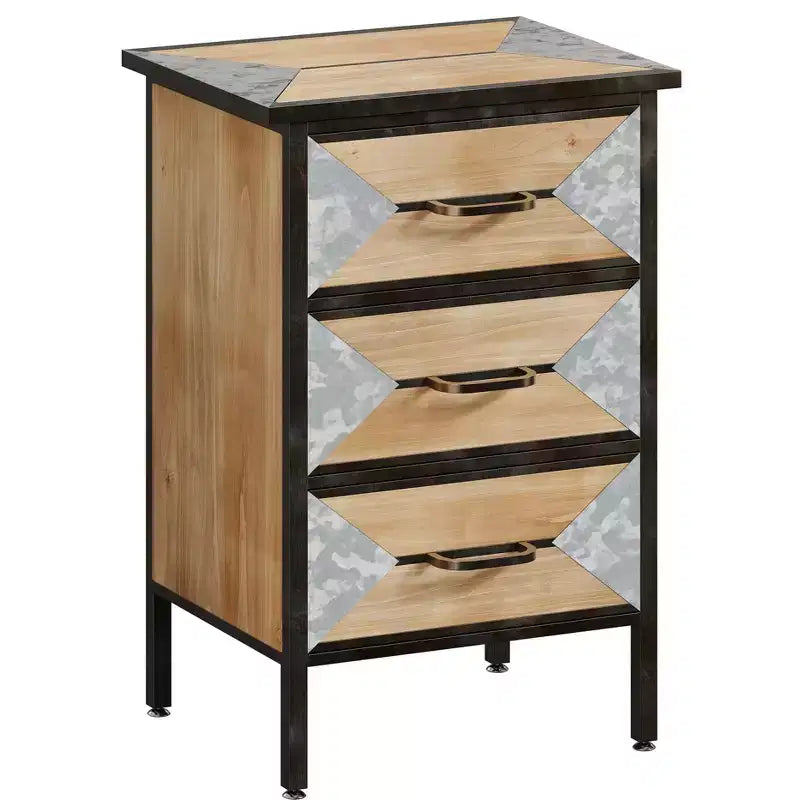 Mobile contenitore in legno con 3 cassetti, consolle da appoggio – 68,5 cm (A) x 45 cm (L) x 35 cm (P)