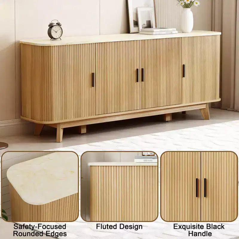 Credenza con ripiani regolabili, colori multipli – Mobile contenitore da soggiorno autoportante
