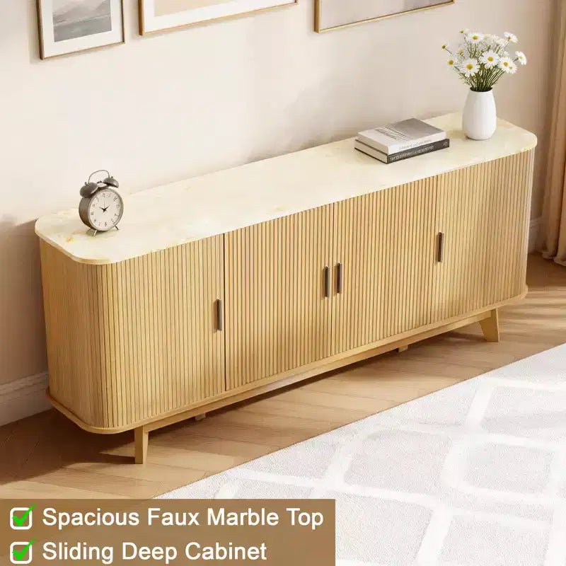 Credenza con ripiani regolabili, colori multipli – Mobile contenitore da soggiorno autoportante