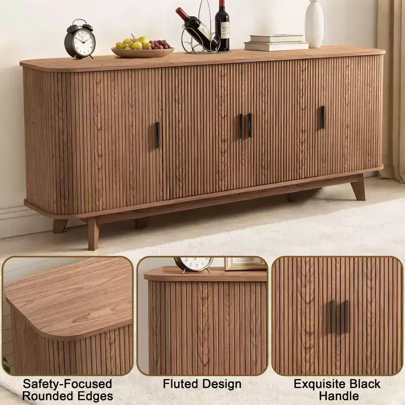 Credenza con ripiani regolabili, colori multipli – Mobile contenitore da soggiorno autoportante