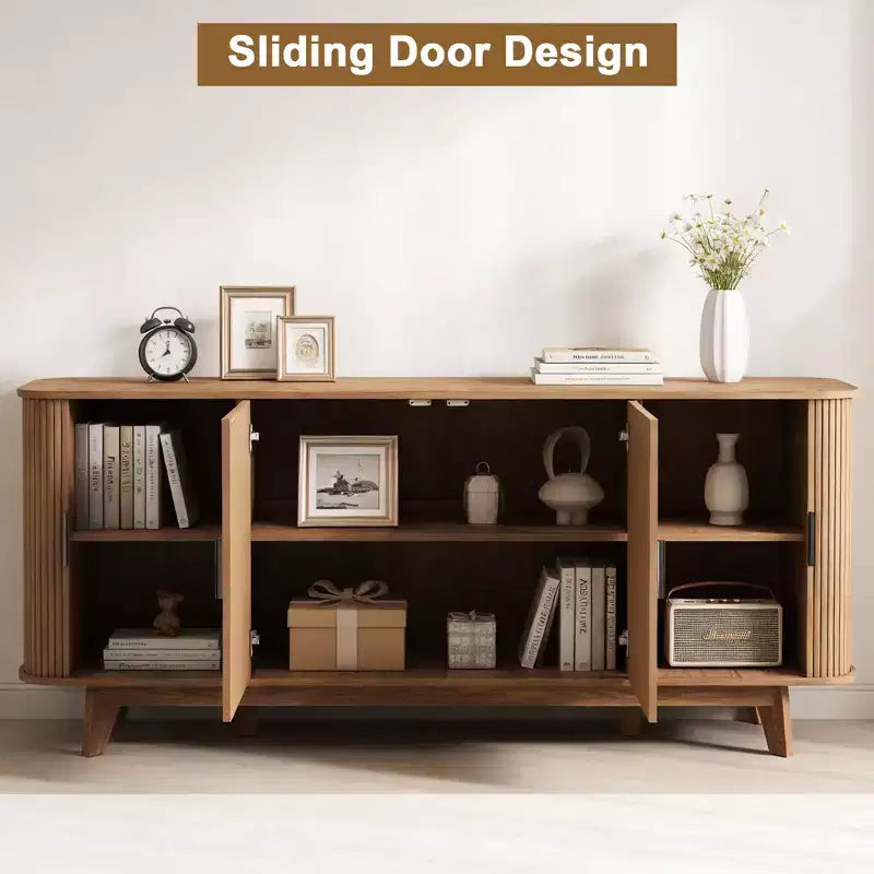 Credenza con ripiani regolabili, colori multipli – Mobile contenitore da soggiorno autoportante