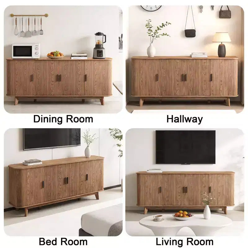 Credenza con ripiani regolabili, colori multipli – Mobile contenitore da soggiorno autoportante