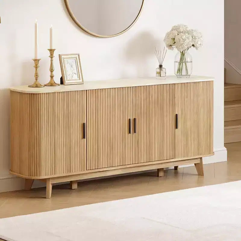 Credenza con ripiani regolabili, colori multipli – Mobile contenitore da soggiorno autoportante