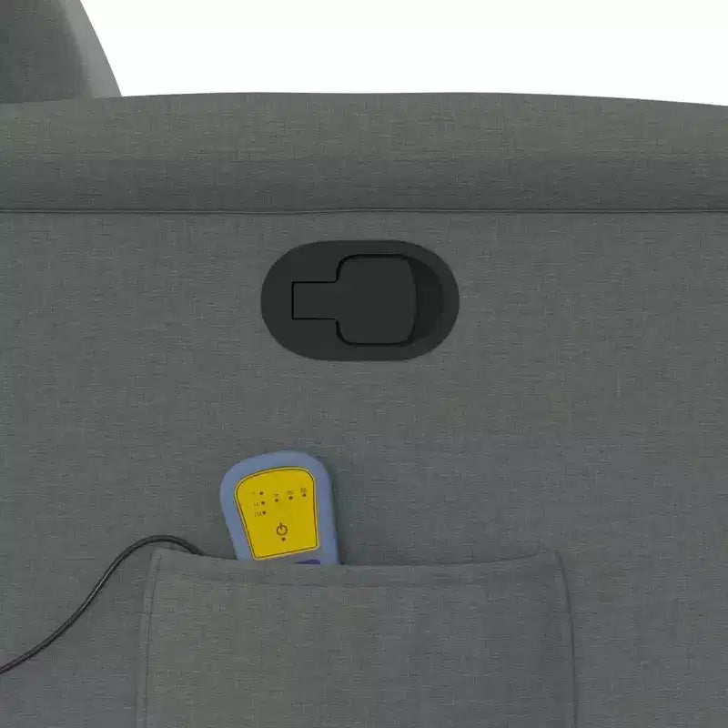 Poltrona Reclinabile Massaggiante, Rivestimento in Tessuto Grigio Scuro, Funzione Reclinabile con Massaggio Integrato