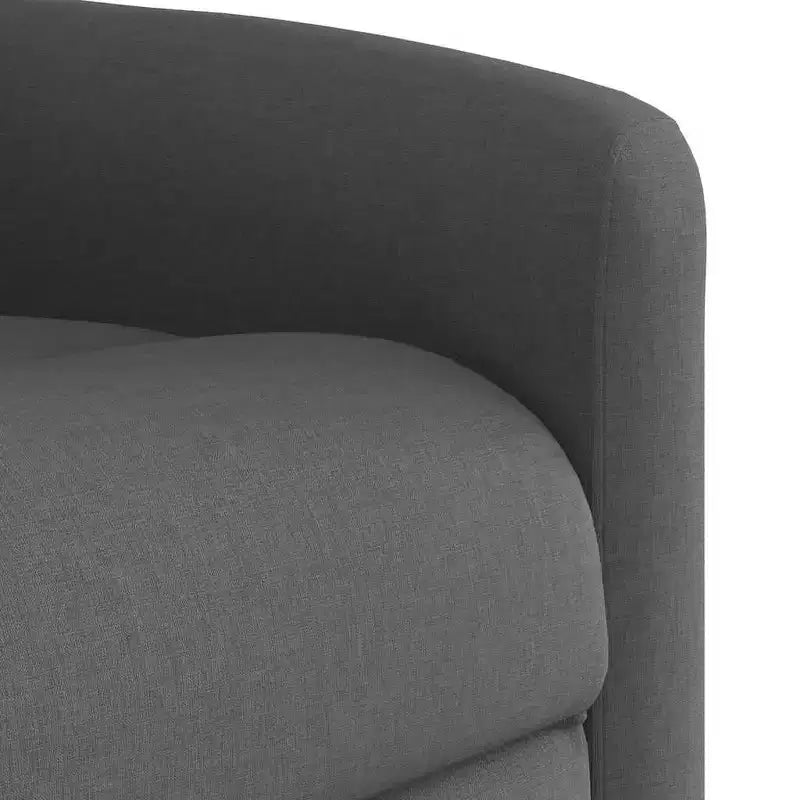 Poltrona Reclinabile Massaggiante, Rivestimento in Tessuto Grigio Scuro, Funzione Reclinabile con Massaggio Integrato