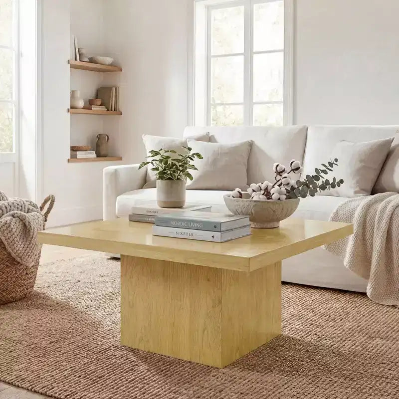 Tavolino quadrato, 80 x 80 cm, piano spesso 4 cm – Tavolino da salotto