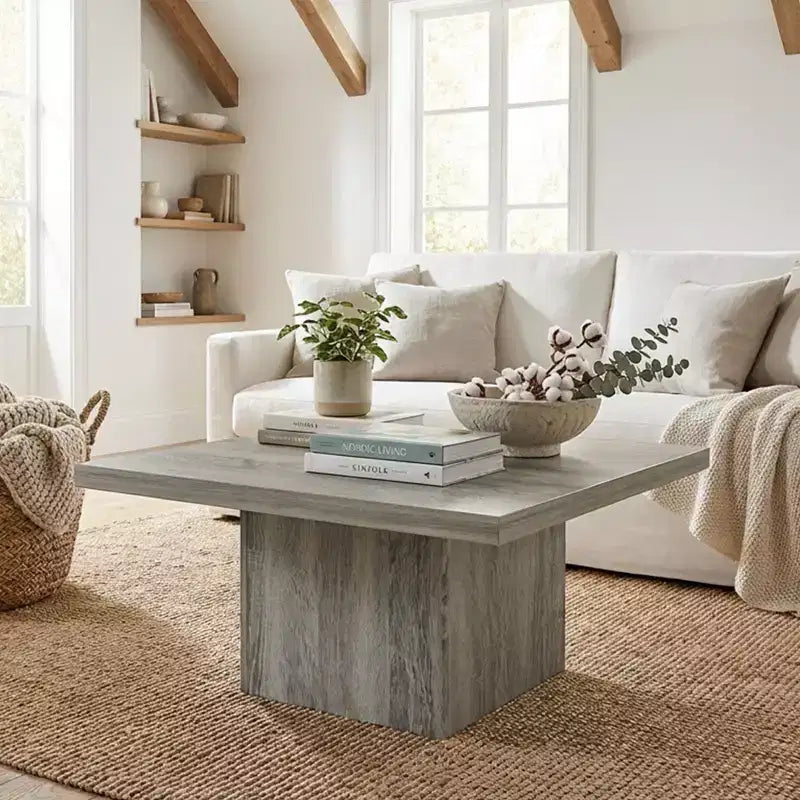 Tavolino quadrato, 80 x 80 cm, piano spesso 4 cm – Tavolino da salotto
