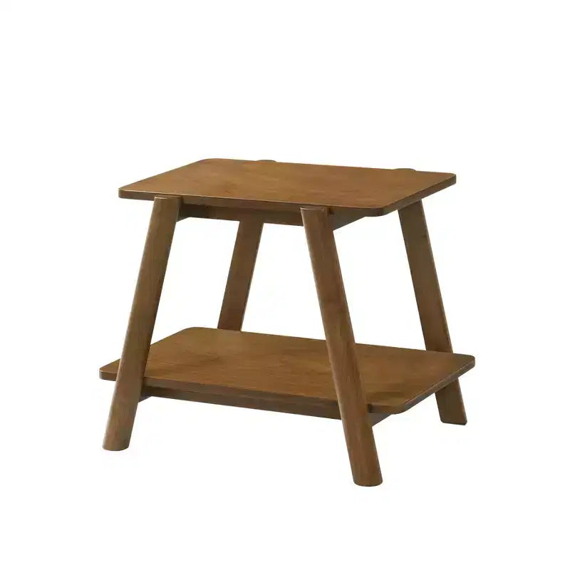 Tavolino in legno Mid-Century Modern con ripiano aperto – Finitura noce