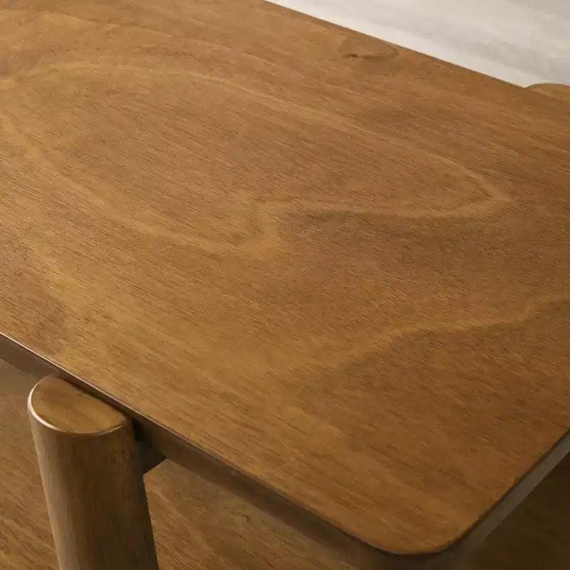 Tavolino in legno Mid-Century Modern con ripiano aperto – Finitura noce