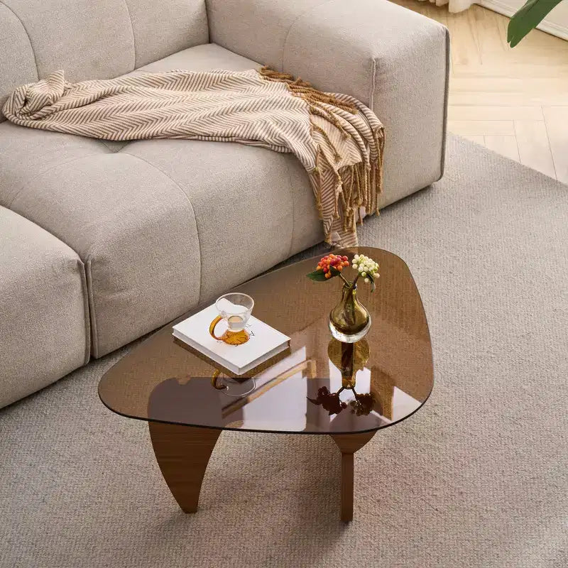 Tavolino da caffè piccolo in legno, stile rustico – marrone, design moderno di metà secolo